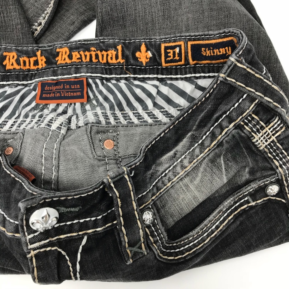 Rock Revival Pilkin Mineral wash Skinny Jeans 31 - Picture 5 of 7